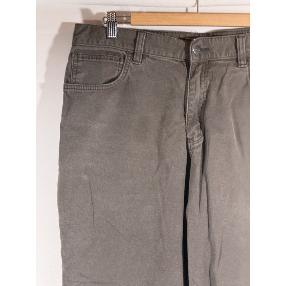 Carhartt Dungaree Work Pants Mens 36x30 Moss Green Canvas Relaxed Fit - Picture 10 of 16